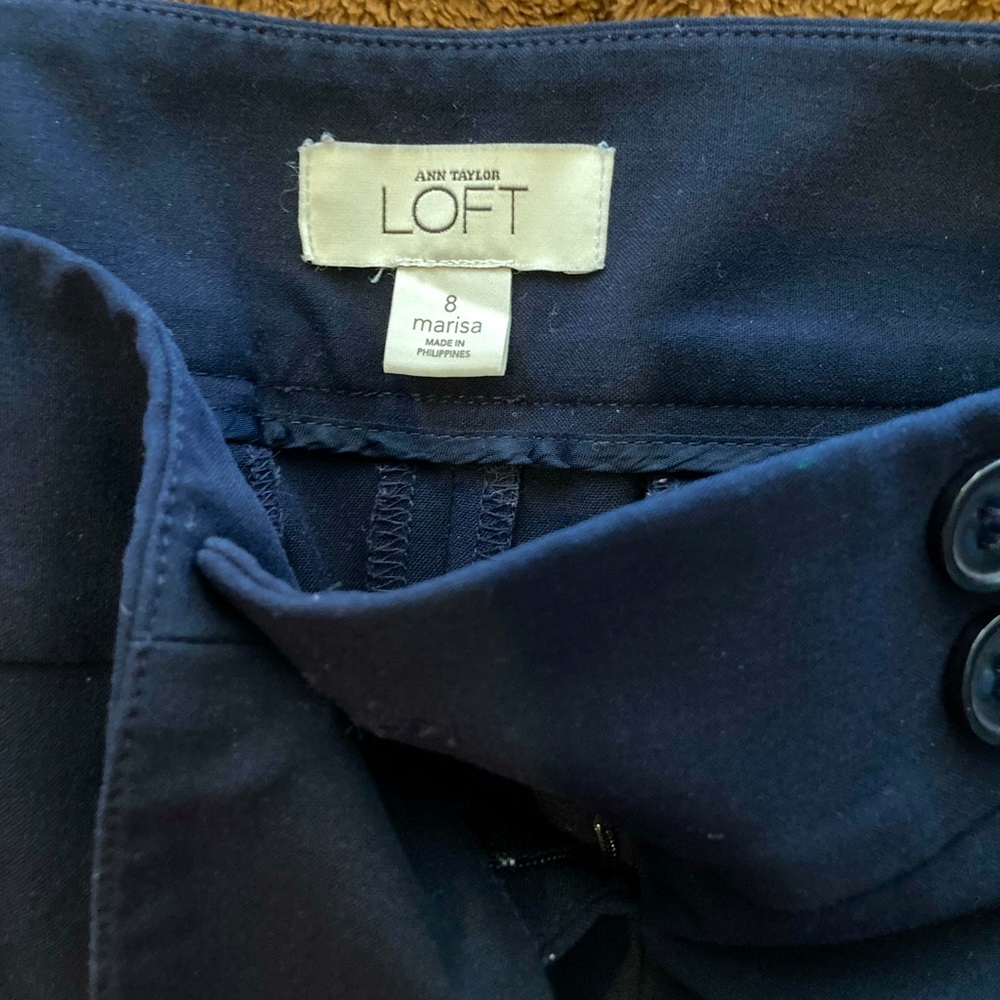 Ann Taylor Loft Marisa Wide leg navy blue pant